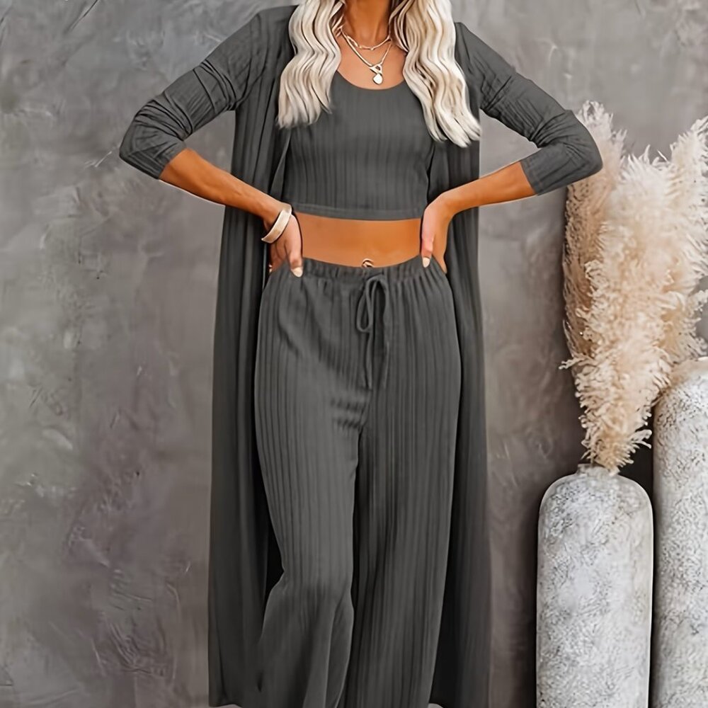 Women's Gray 3-Piece Lounge Set
